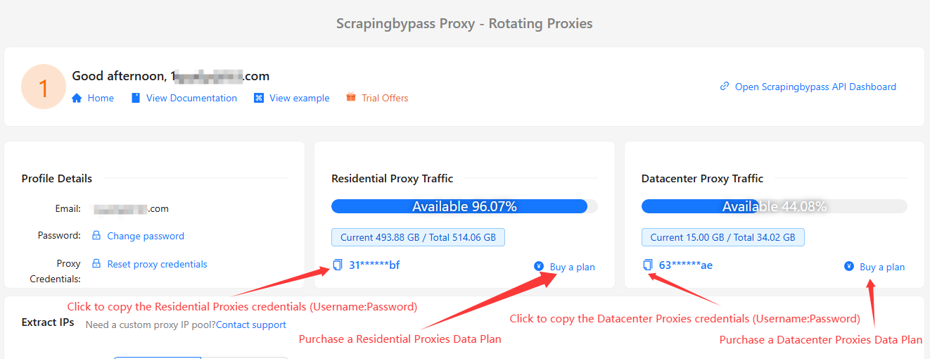 Copy Scrapingbypass proxy authentication credentials